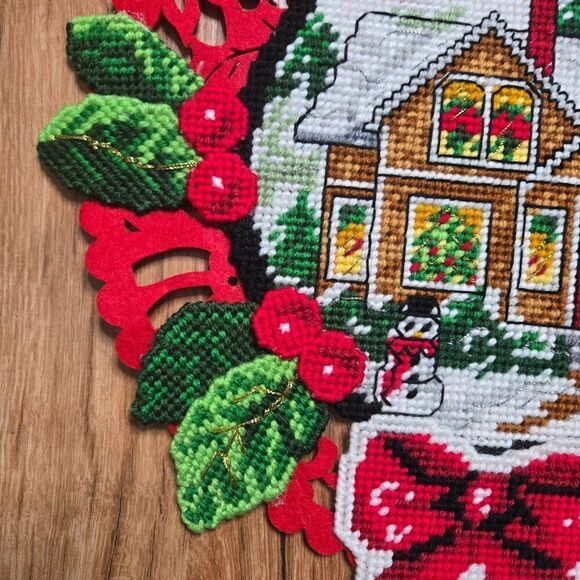 Herrschners Christmas Home For The Holidays Stamped Cross Stitch Wall Hanging - Picture 2 of 4